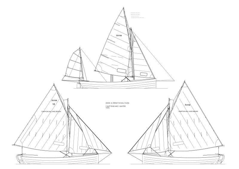 Alternative sail plans for Annie